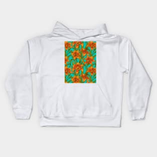 Tawny daylily flowers Kids Hoodie